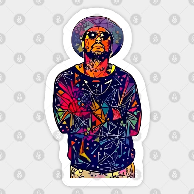 Abstract Schoolboy Q Sticker by stilldan97